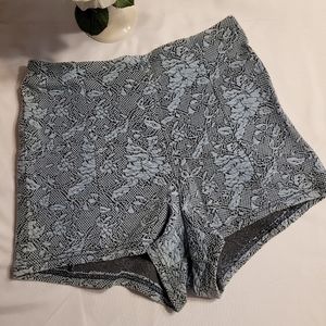 Topshop High Waist Shorts - Blue Floral